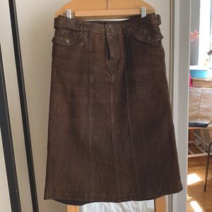 Gap 1969 brown leather skirt